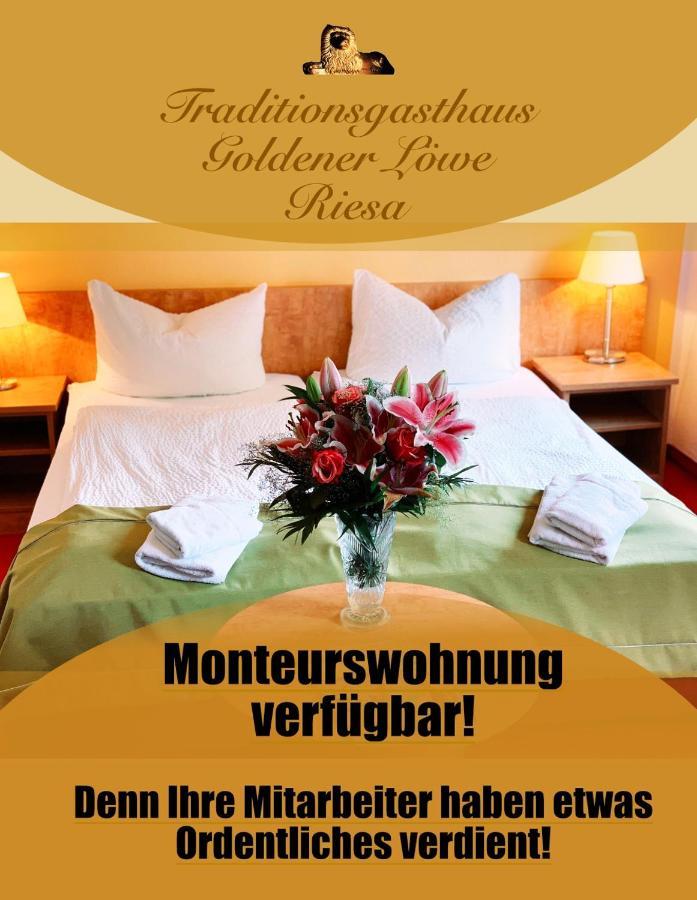 Traditionsgasthaus Goldener Loewe Riesa Restaurant & Pension Dış mekan fotoğraf